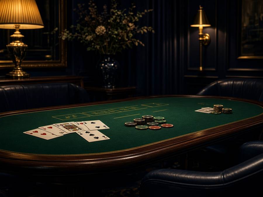 Elegant casino table games lounge