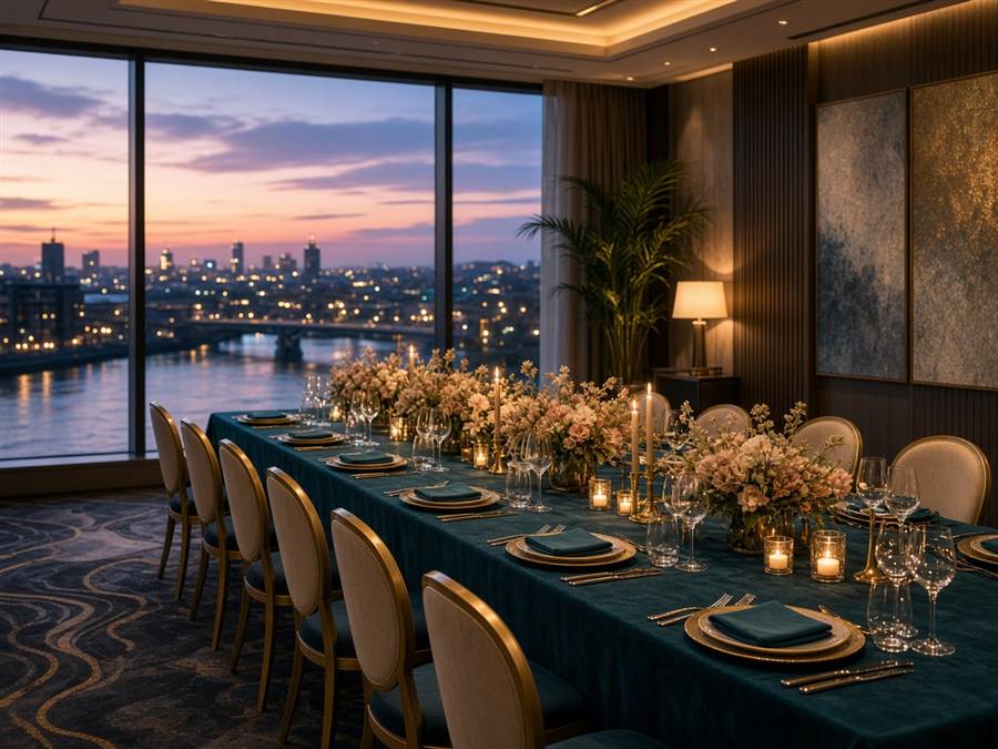 Private events space overlooking the evening city